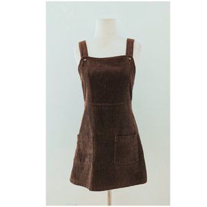 Brown corduroy jumper dress